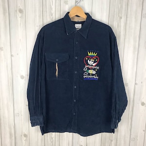 Zeldzame vintage Jean Charles De Castelbajac sportshirt met knoopsluiting groot, maat
