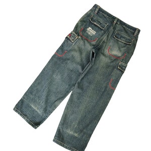 W34x30 Baggy Jeans Piko Cargo Wide Leg Denim Jnco Y2k Streetwear Vintage Hip Hop Rapper Jnco Dogtown Southpole Fubu Sean John Waist 34