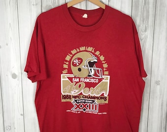 Rare Vintage 80s SAN FRANCISCO 49ERS NFL Print T-shirt Large - Etsy