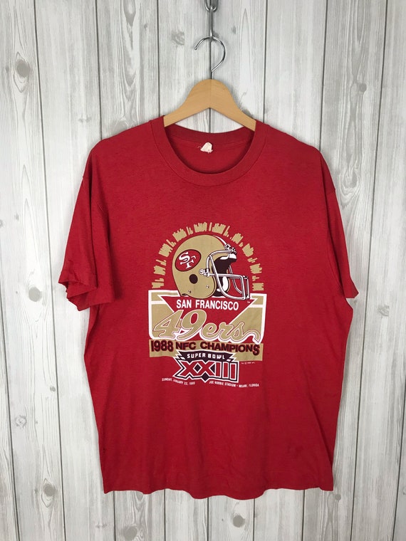 超激レア★1988 NFLスーパーボール サンフランシスコ49ERS TシャツM Rare Vintage 80s SAN FRANCISCO 49ERS NFL Print T-shirt Large - Etsy