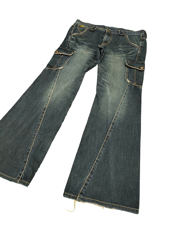 Buy W33x30 Flare Jeans Lee Spiral Cut Cargo Boot Cut Y2k Goa Style 