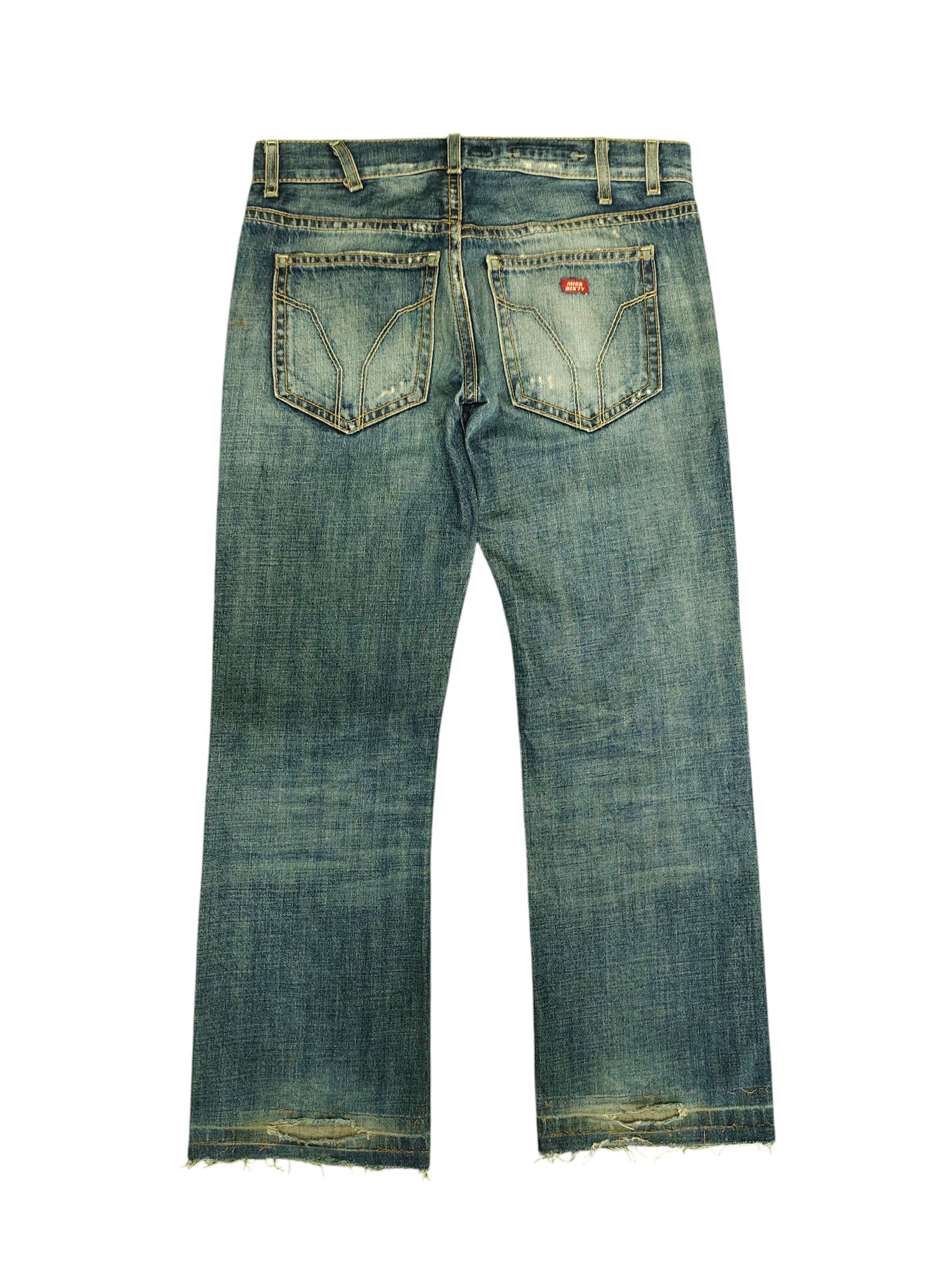 Vintage Y2k Miss Sixty Bigty Clawmark Distress Faded Jeans, Waist