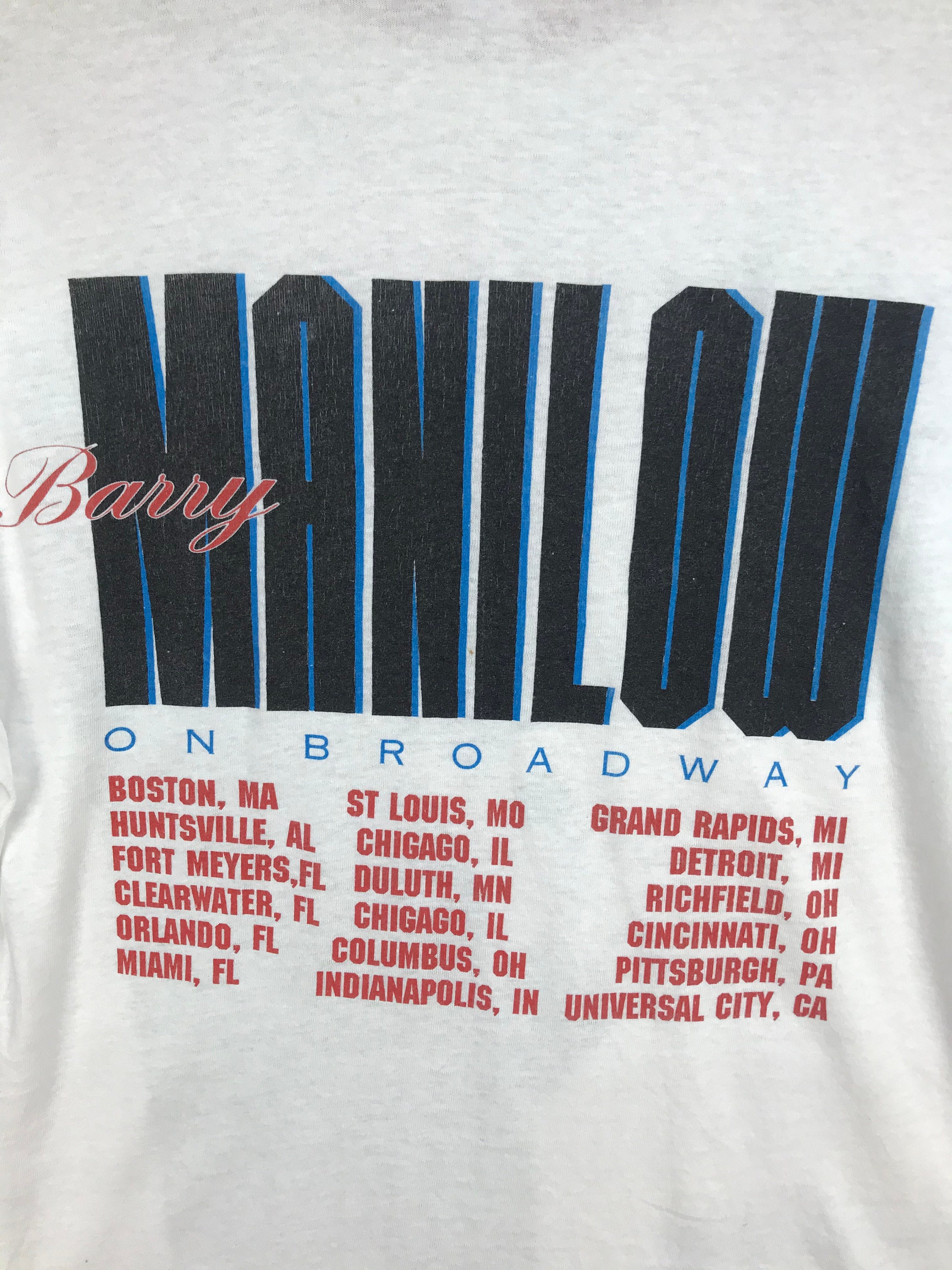 Vintage 80s Barry Manilow on Broadway Tour T-shirt, Medium - Etsy