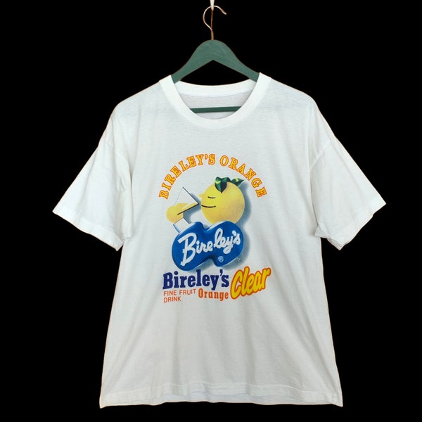 Vintage 90s Bireley's Orange T-Shirt / Bireley's Fine Orange Fruit Drink Clear  / Size L