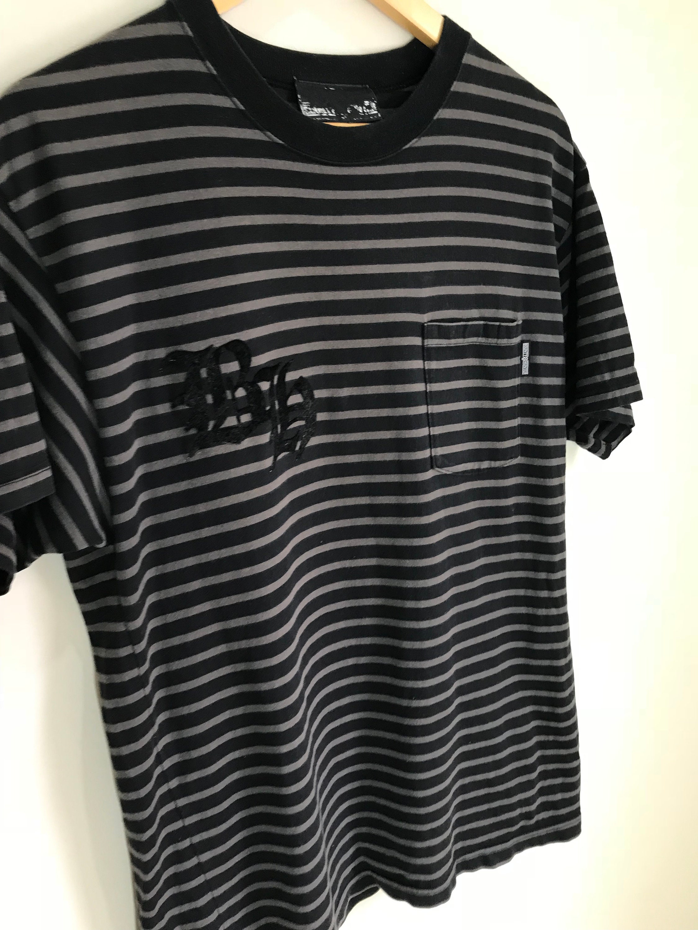 Vintage BOUNTY HUNTER Made in Japan Striped Single Pocket T-shirt