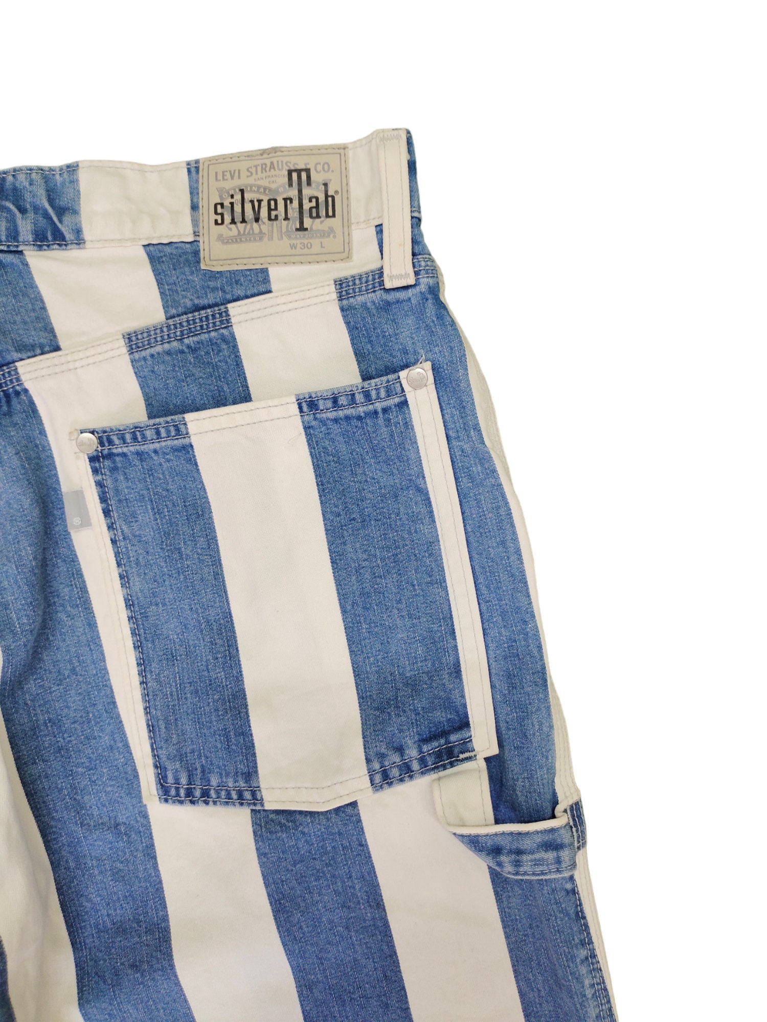 W30x16baggy Jeans Levis Silver Tab Prisoner Striped