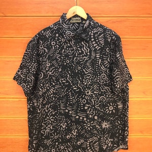 Vintage Japans Hawaiiaans AXIST linnen shirt / Aloha Wear / rockabilly shirt / surfershirt / Beach Party / surfplanken surfshirt / maat XL