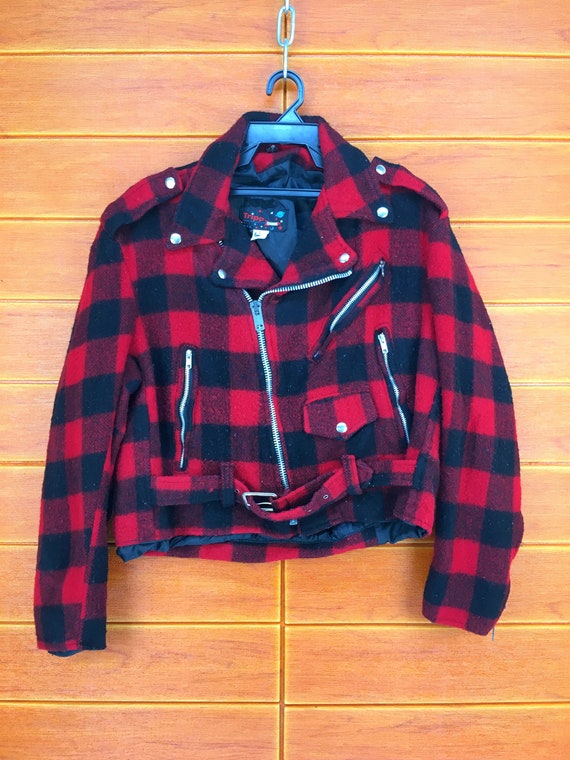 Vintage 80s TRIPP N.Y.C Usa Checkered Double Colla