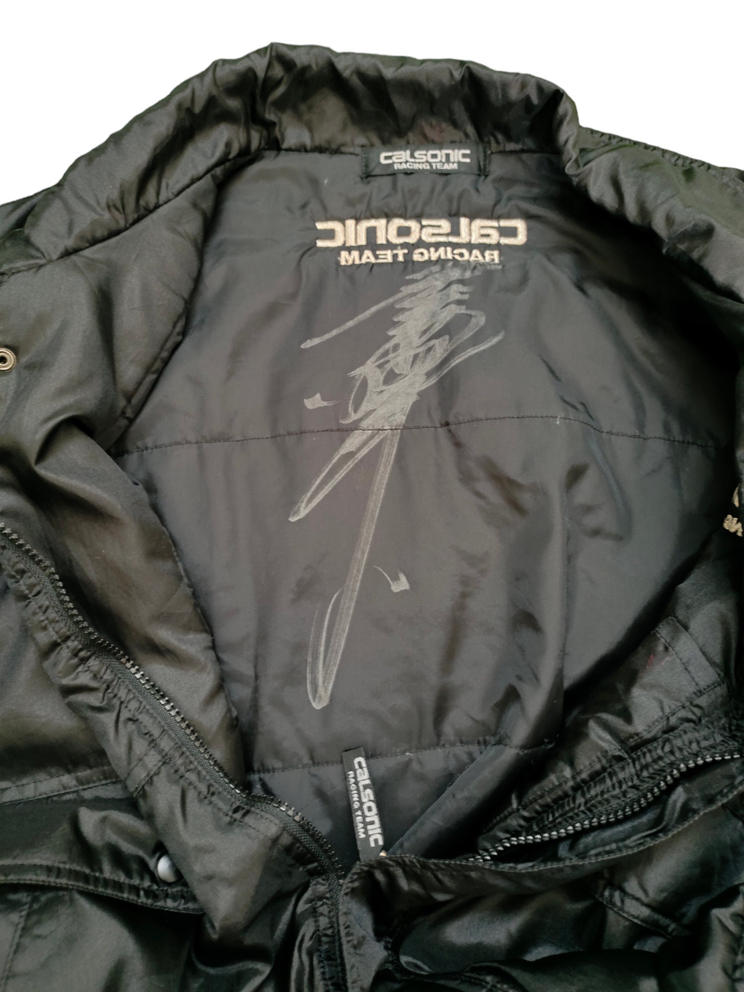 Vintage Calsonic Racing Team Embroidered Bomber Jacket - Size XL