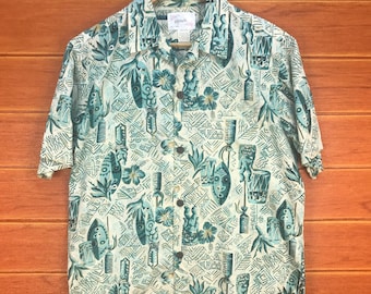 Vintage 70s Tiki Aloha Shirt: Howie By Howen Ent, Size S