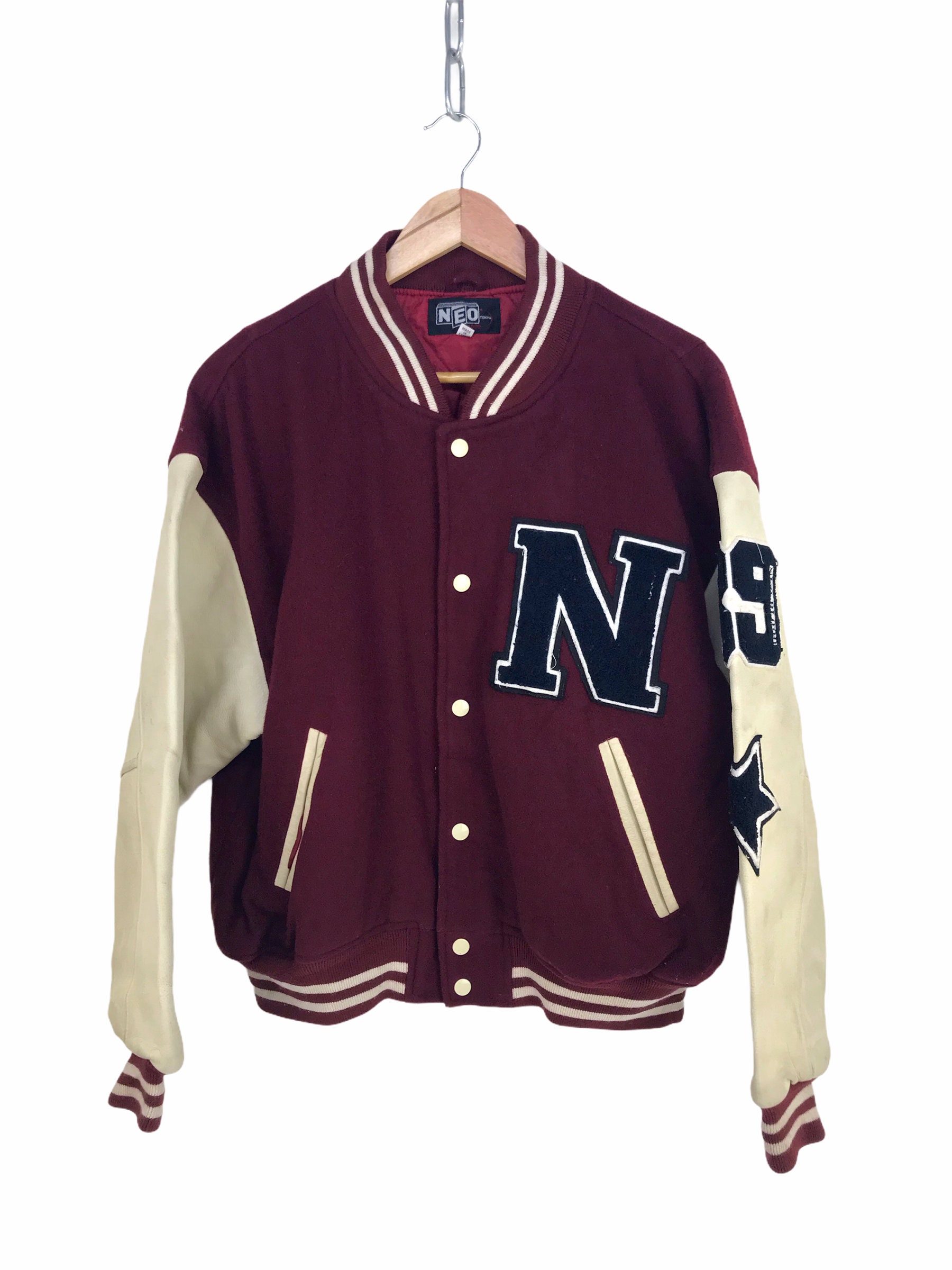 Vintage NEO TOKYO Varsity Jacket Leather/wool / Old Varsity - Etsy