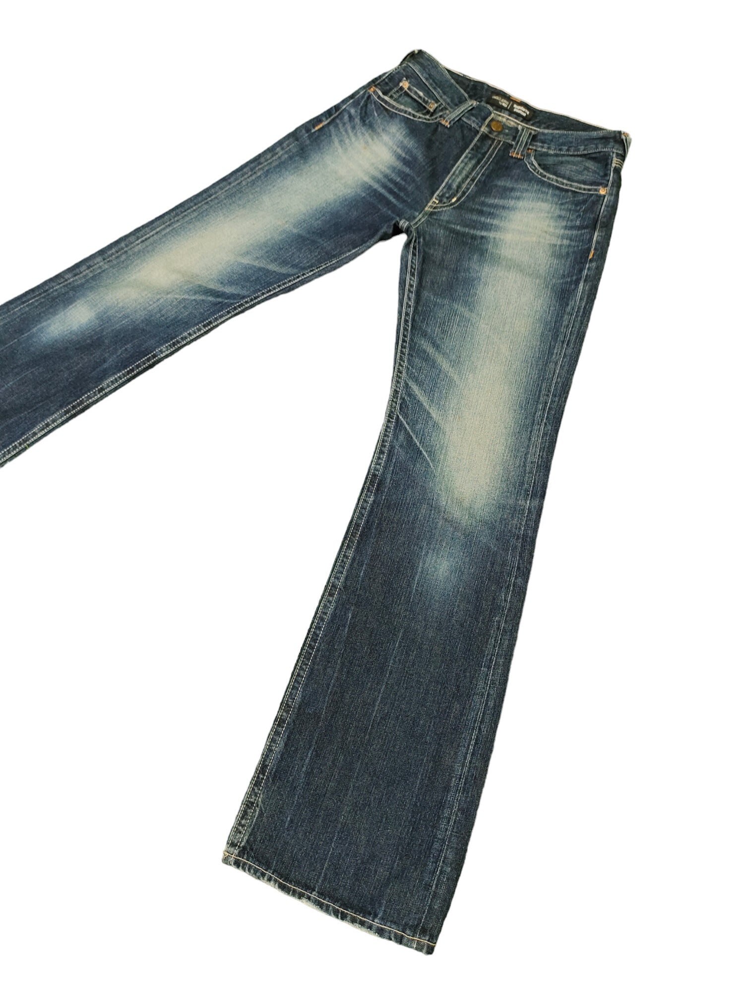 W31x33 Vintage Flare Jeans Uniqlo Denim Boot Cut Rare Design Y2k