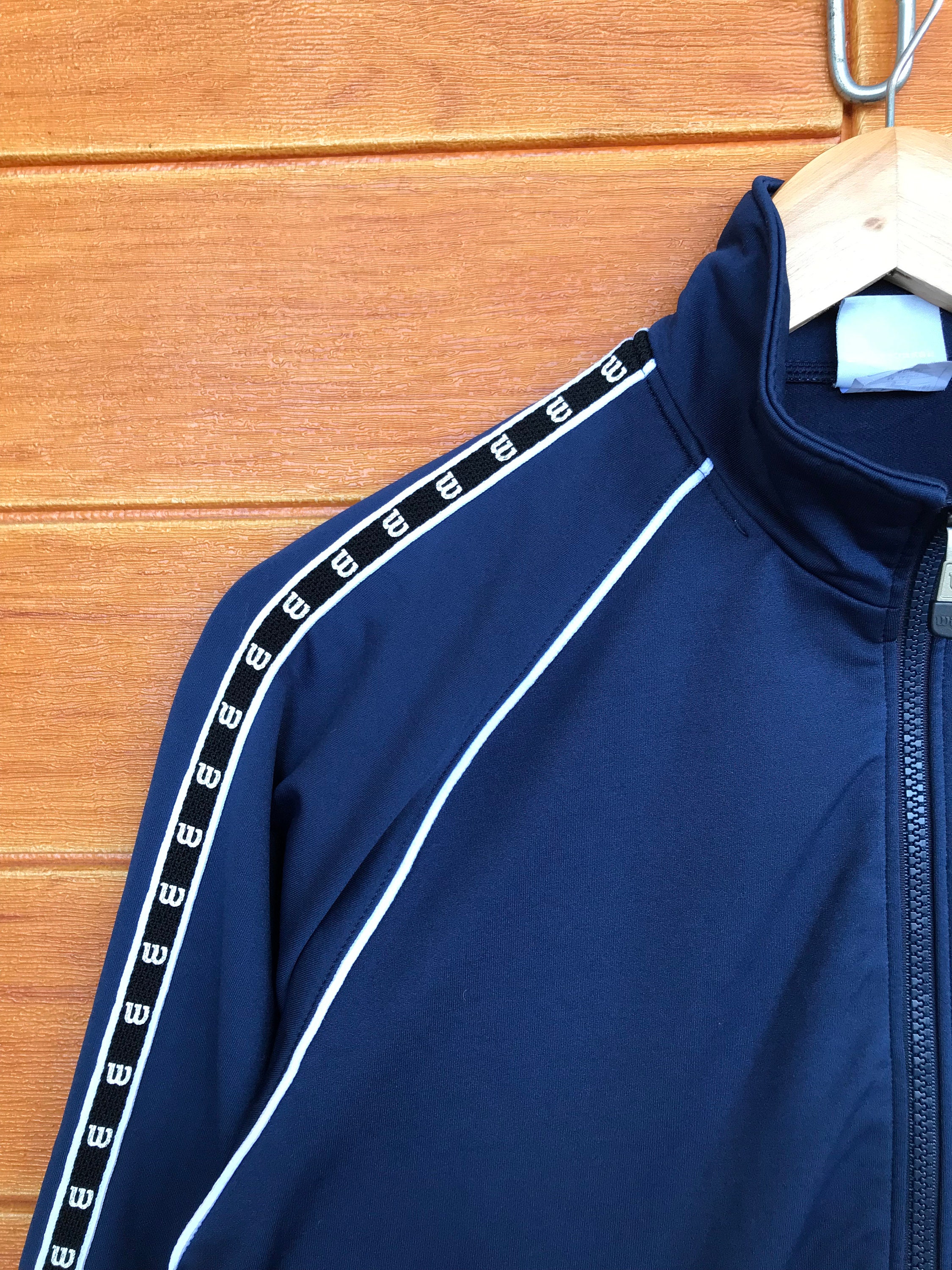 Vintage 90s Wilson Track Jacket: Side Tape, Size M, Made in