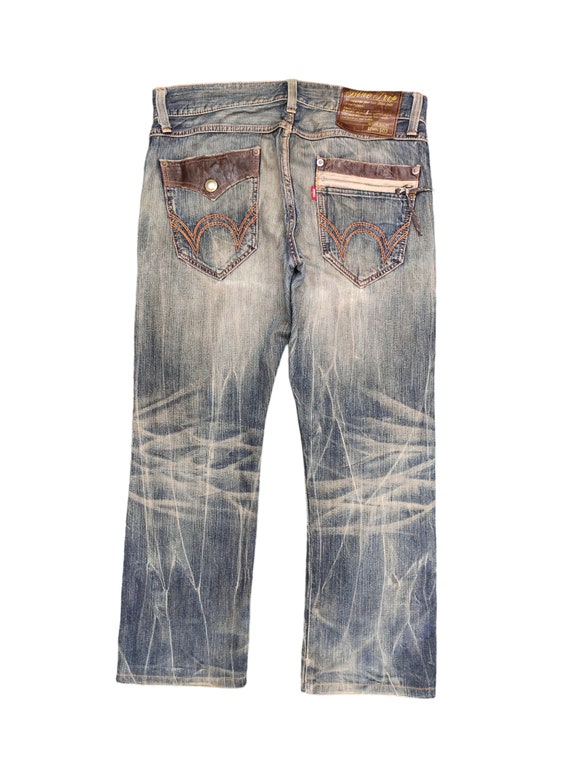 W34x27.5 Vintage Edwin 503 Blue Trip Denim Jeans Undercover W34x27.5 Vintage Edwin 503 Blue Trip Denim Jeans Undercover