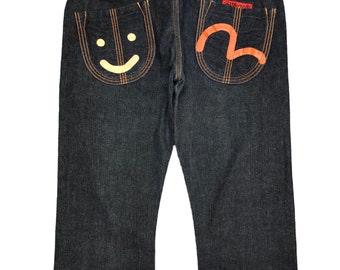 Evisu Jeans With Squiggle On Back Pocket W29x28 Vintage 90s Evisu