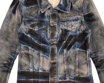 Buffalo Bobs Clawmark Waxed Denim Jacket Vintage Streetwear