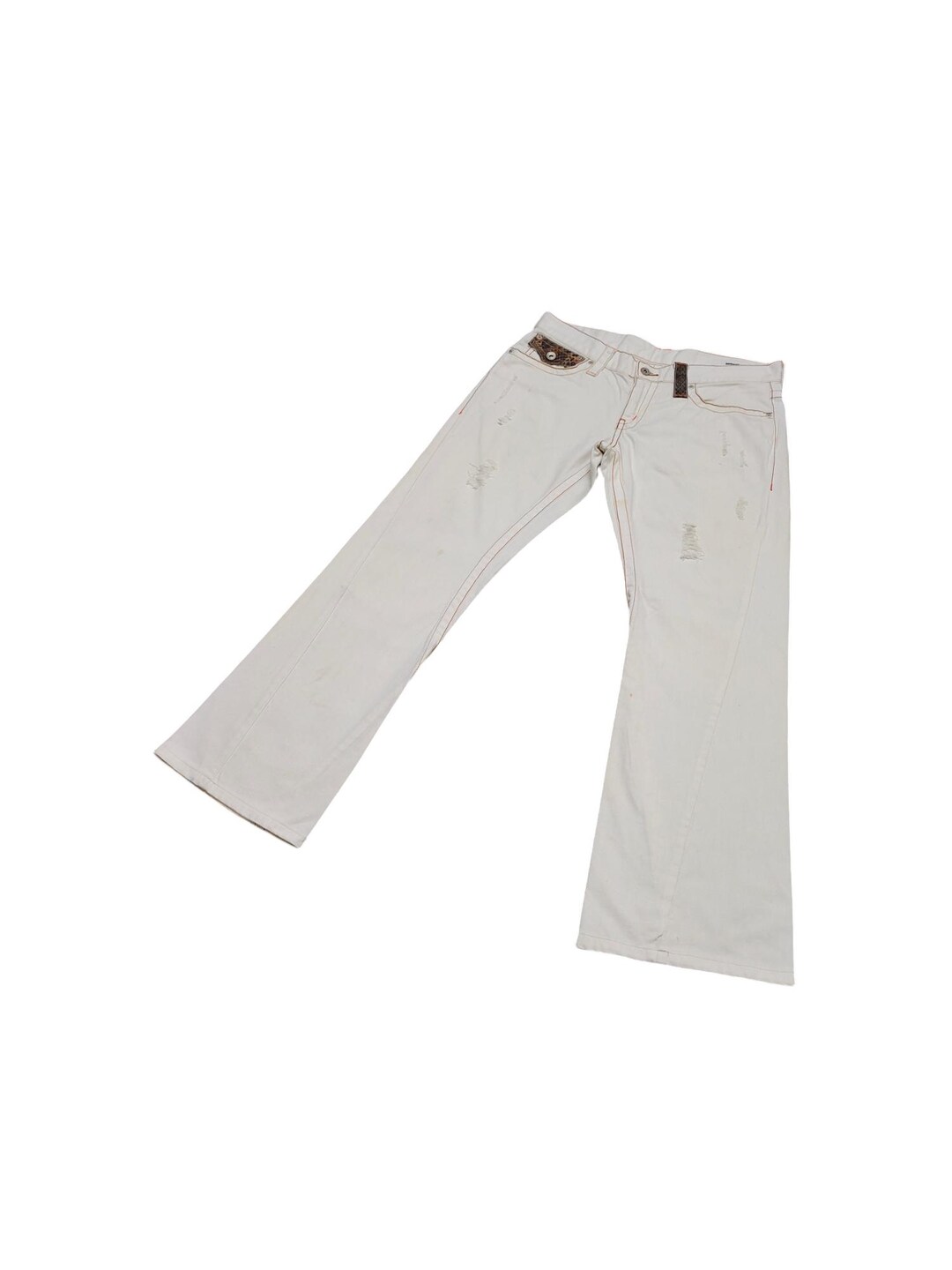 パンツ 00s semanticdesign flare damage denim L Semantic Design 00s Flared Denim – firstfinal