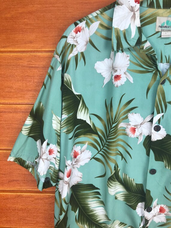 Vintage Paradise Bay Flowers Hawaiian Shirt / Aloha Wear