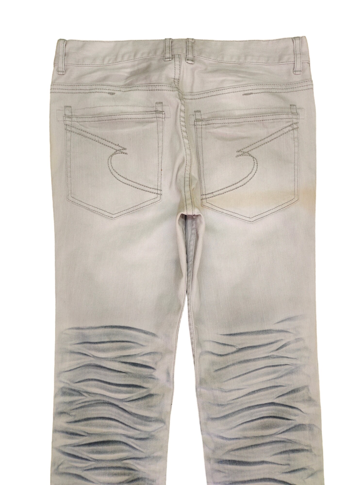 Vintage Semantic Design Denim Jeans: Clawmark Charcoal, Y2K
