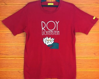 Vintage Roy Lichtenstein Seerose T-Shirt - Pop Art Graphic Tee, Größe S