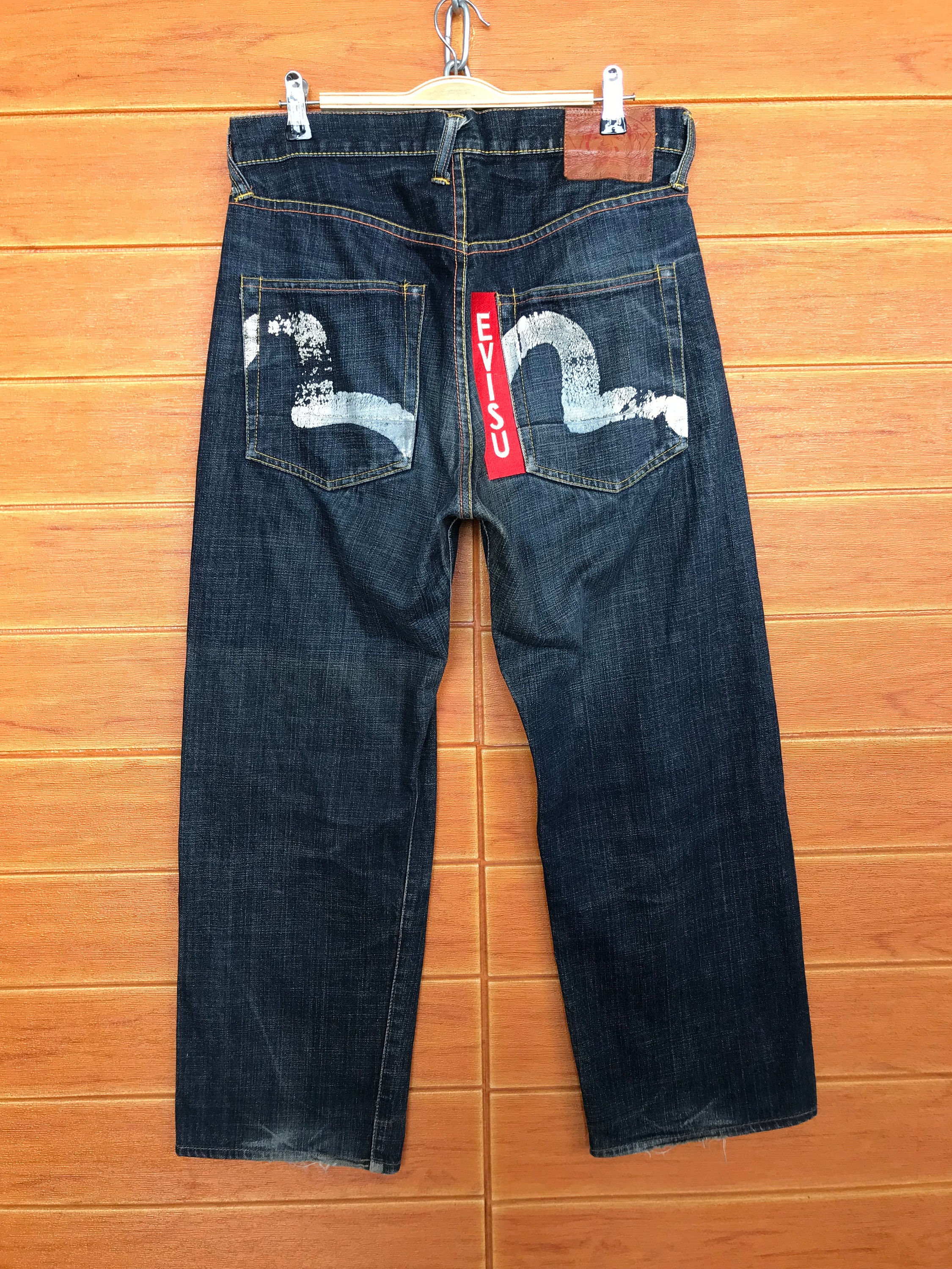 W32x26 Vintage OG EVISU Embroidered Back Pocket Denim Jeans W32x26 Vintage OG EVISU Embroidered Back Pocket Denim Jeans
