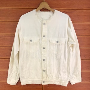 Vintage Iroquois Neckless Denim Jacket / Made In Japan / Japanese Brand / Size M