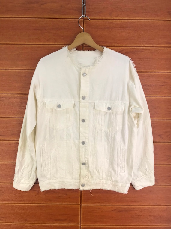 Vintage Iroquois Neckless Denim Jacket / Made in Japan / Japanese 