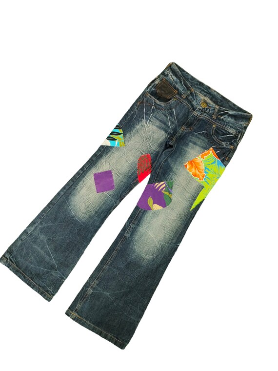Y2k patchwork jeans hysteric glamour - Gem Y2k patchwork jeans hysteric glamour - Gem
