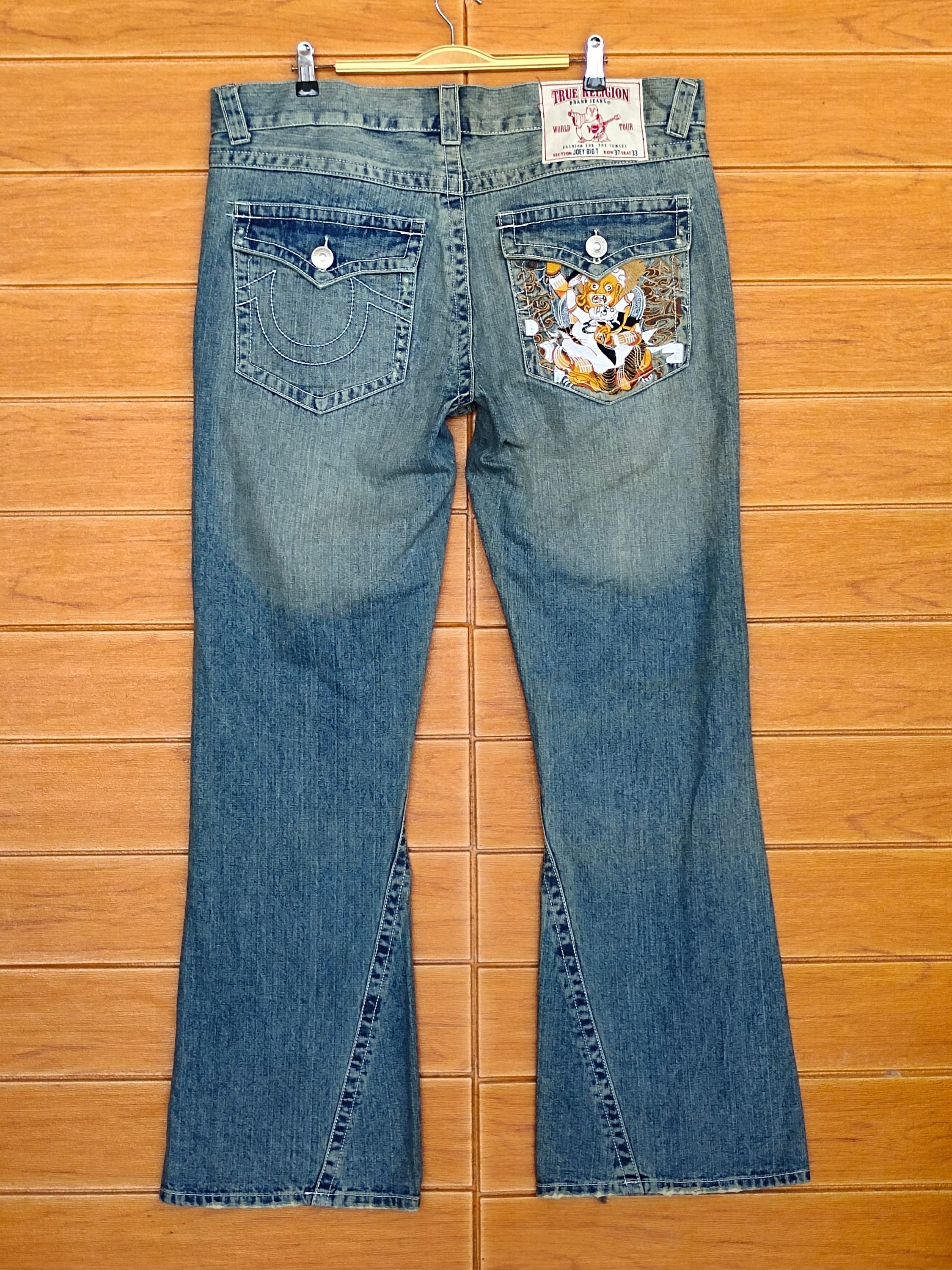 True Religion Joey Big T Flare Denim Jeans / Issey Miyake