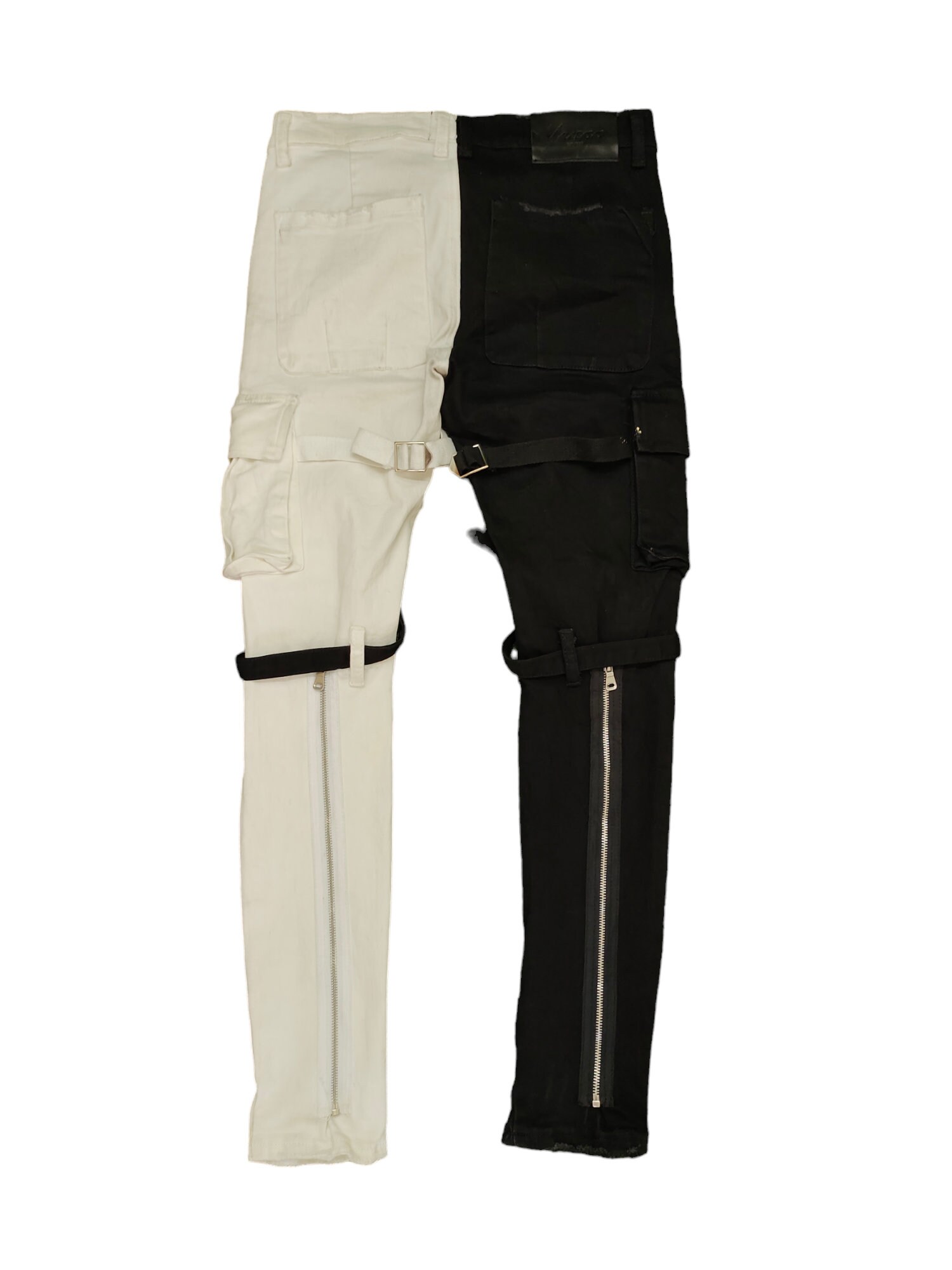 Valabasas Bondage Cargo Denim Jeans, Black & White, Waist 32 - Etsy