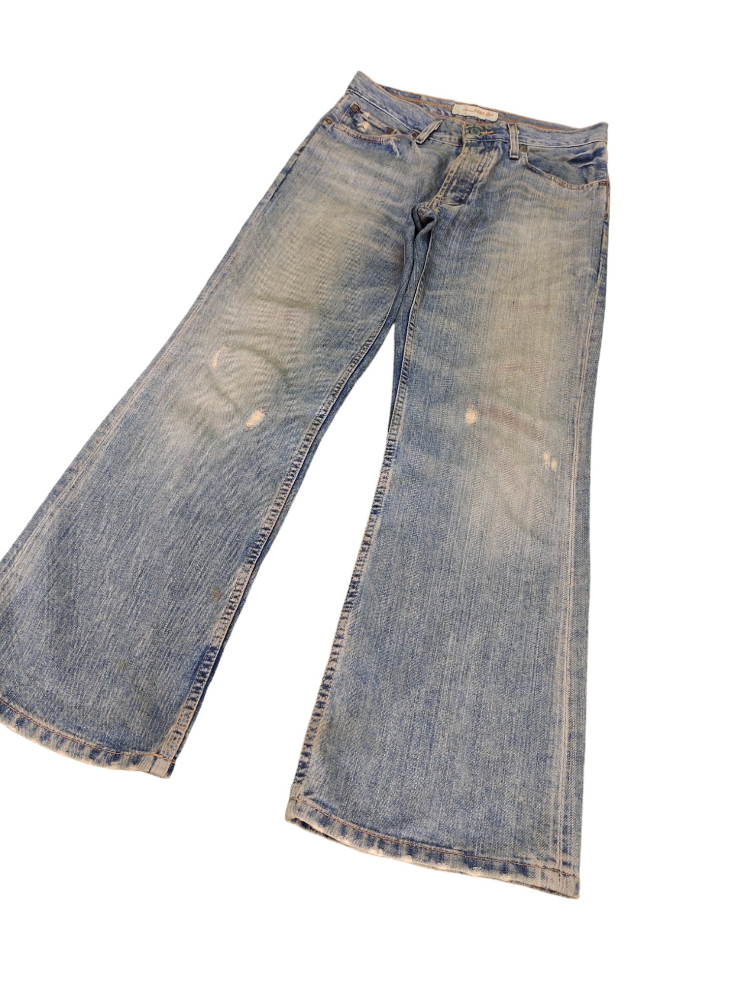 Vintage Y2K Flare Jeans Old Navy, Faded Distressed Denim (W30) - Etsy