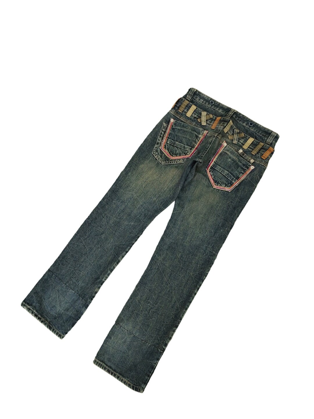 W34x32.5 Japanese Brand Double Waist Denim Jeans Ppfm