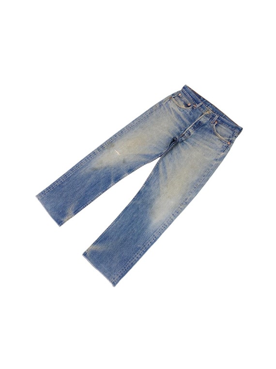 Vintage 90s Levis 501 Jeans W32: Faded Clawmark Denim, Made in USA