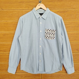 Vintage Urban RESEARCH Japan Paisley Pocket Button Up Chambray Shirt / Urban Research Doors / Japanese Brand / Size M