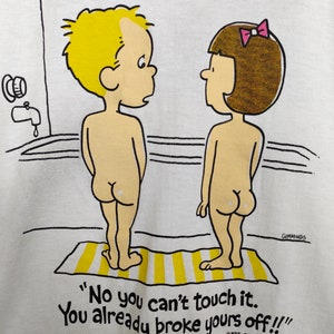 Vintage 90s Bathroom Humor T-Shirt: Cummings Pop Art, Size L image 9