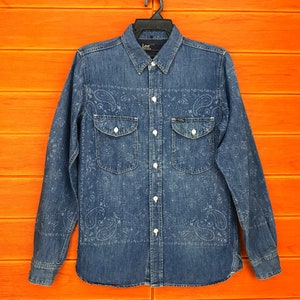 Vintage LEE X NANO UNIVERSE Paisley Denim Button Up Shirt