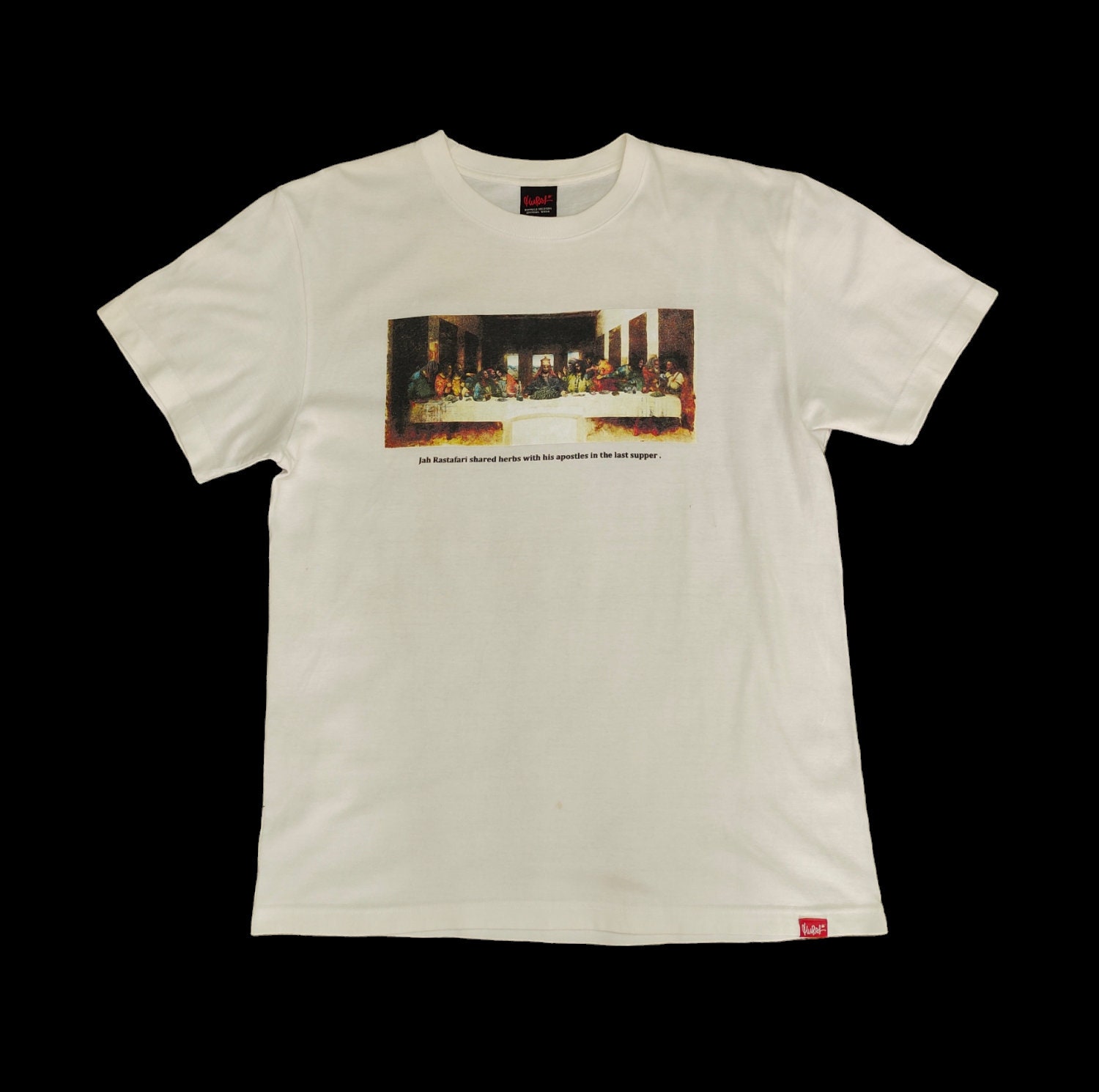 Vintage 90s Jah Rastafari 'last Supper' Parody Art T-shirt, Size L