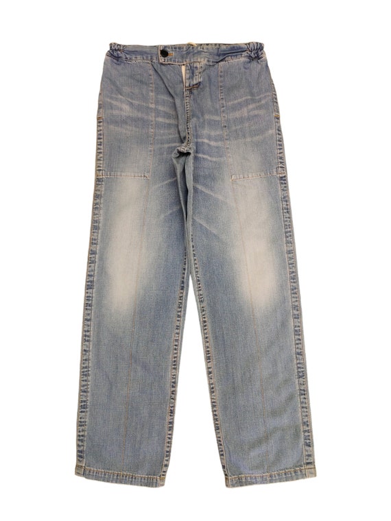 ✅90s archive papas wide denim pants blue VINTAGE-WASH-WIDE-DENM-