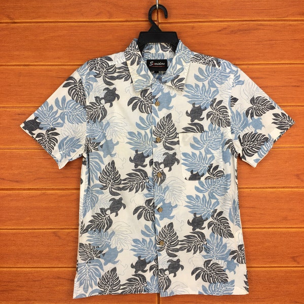 Japanese Hawaiian SORRIDERE Yam Leaf Reverse Print Shirt / Aloha Wear Shirt / Rockabilly Shirt