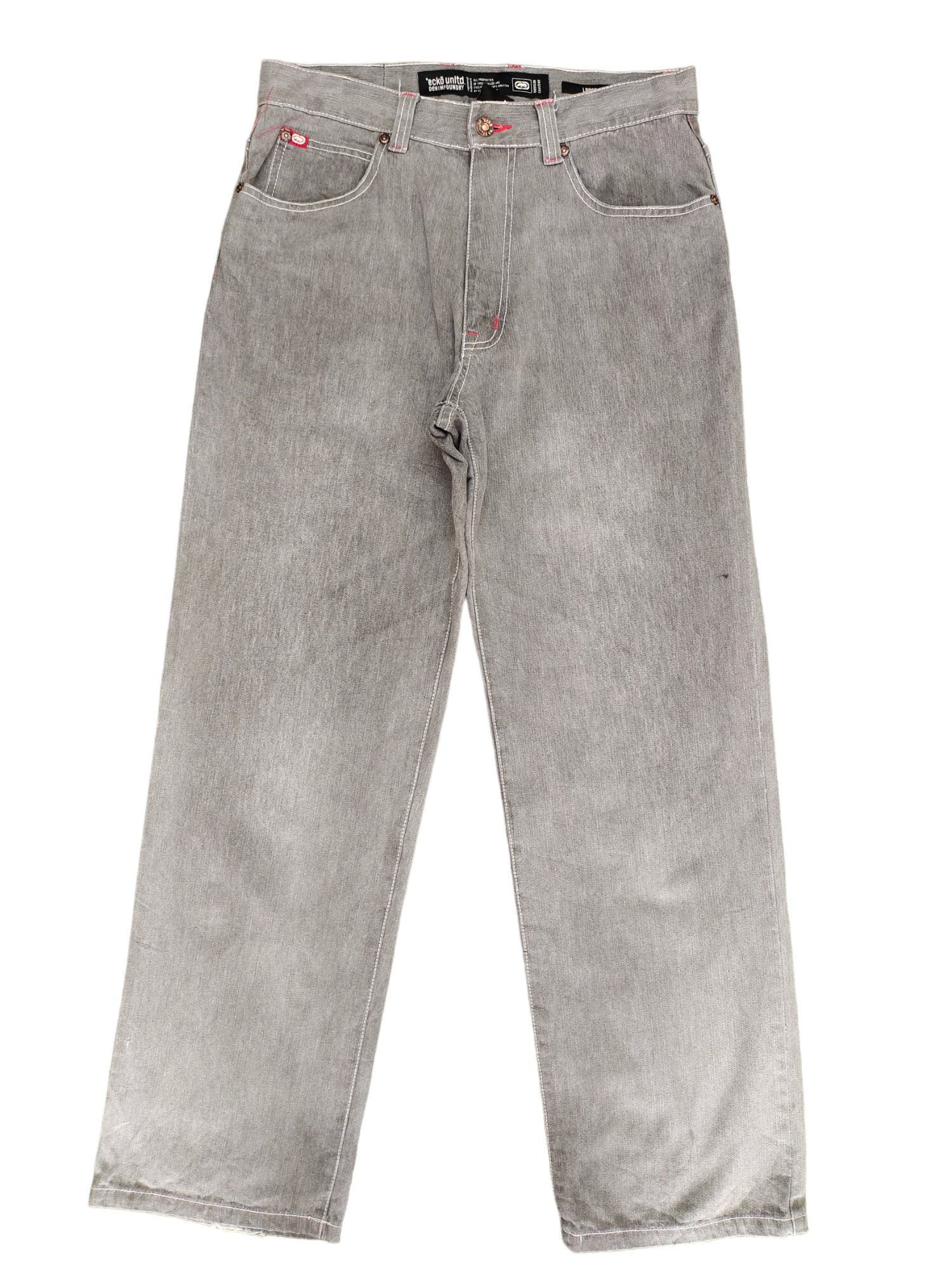 Ecko Unltd バギージーンズ：Y2Kヒップホップ ワイドレッグデニム 
