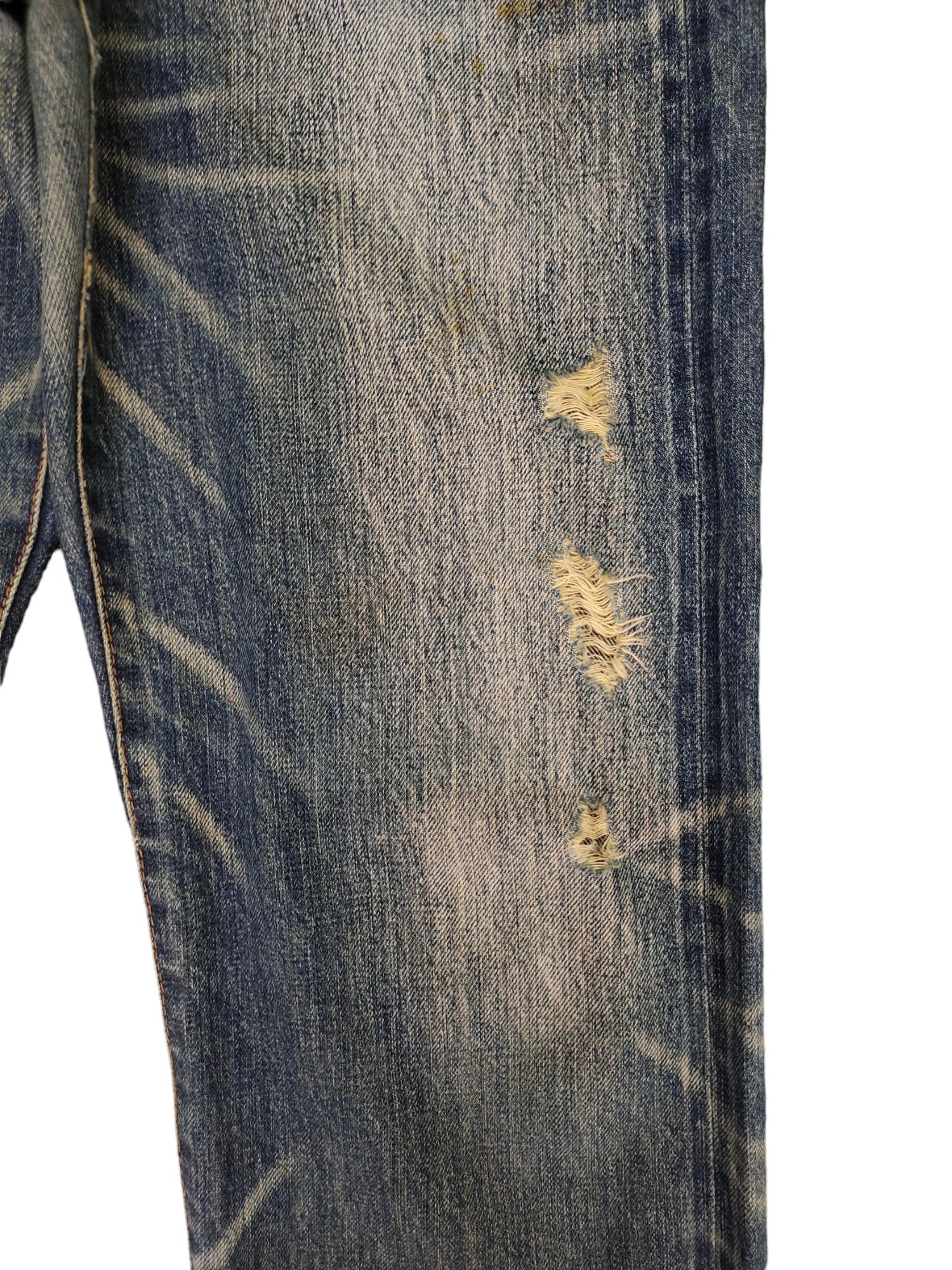 Vintage GOA Selvedge Denim Jeans W32: Distressed Faded