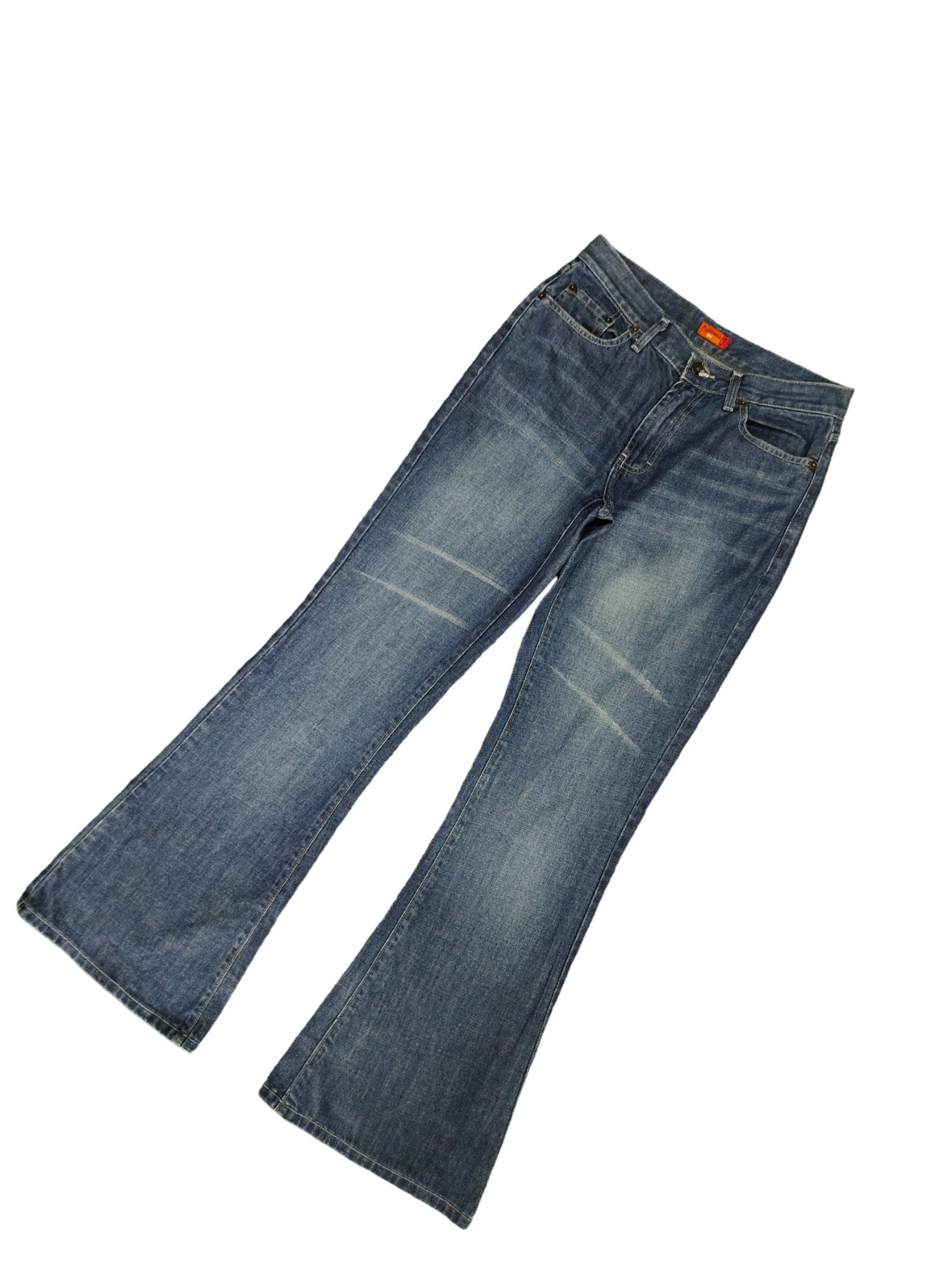 W28x32 Flare Jeans Fishbone Faded Boot Cut Bell Bottom W28x32 Flare Jeans Fishbone Faded Boot Cut Bell Bottom