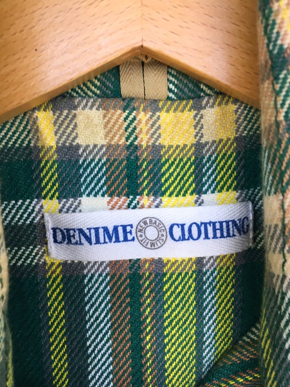 Vintage DENIME Checkered Blanket Vest / Medium si… - image 3