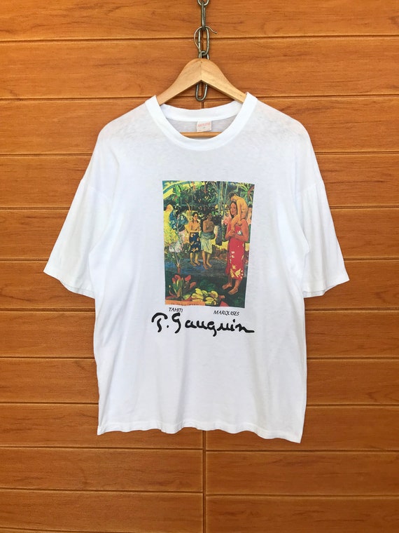 【ヴィンテージ】アートTシャツ　ポールゴーギャン　artタヒチ 90年代ヴィンテージ ポール・ゴーギャン タヒチアート Tシャツ