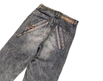Baggy Jeans vintage des années 90 Akademiks Wide Leg Denim Y2k Streetwear Hip Hop Rapper Jnco Dogtown Southpole Taille 32