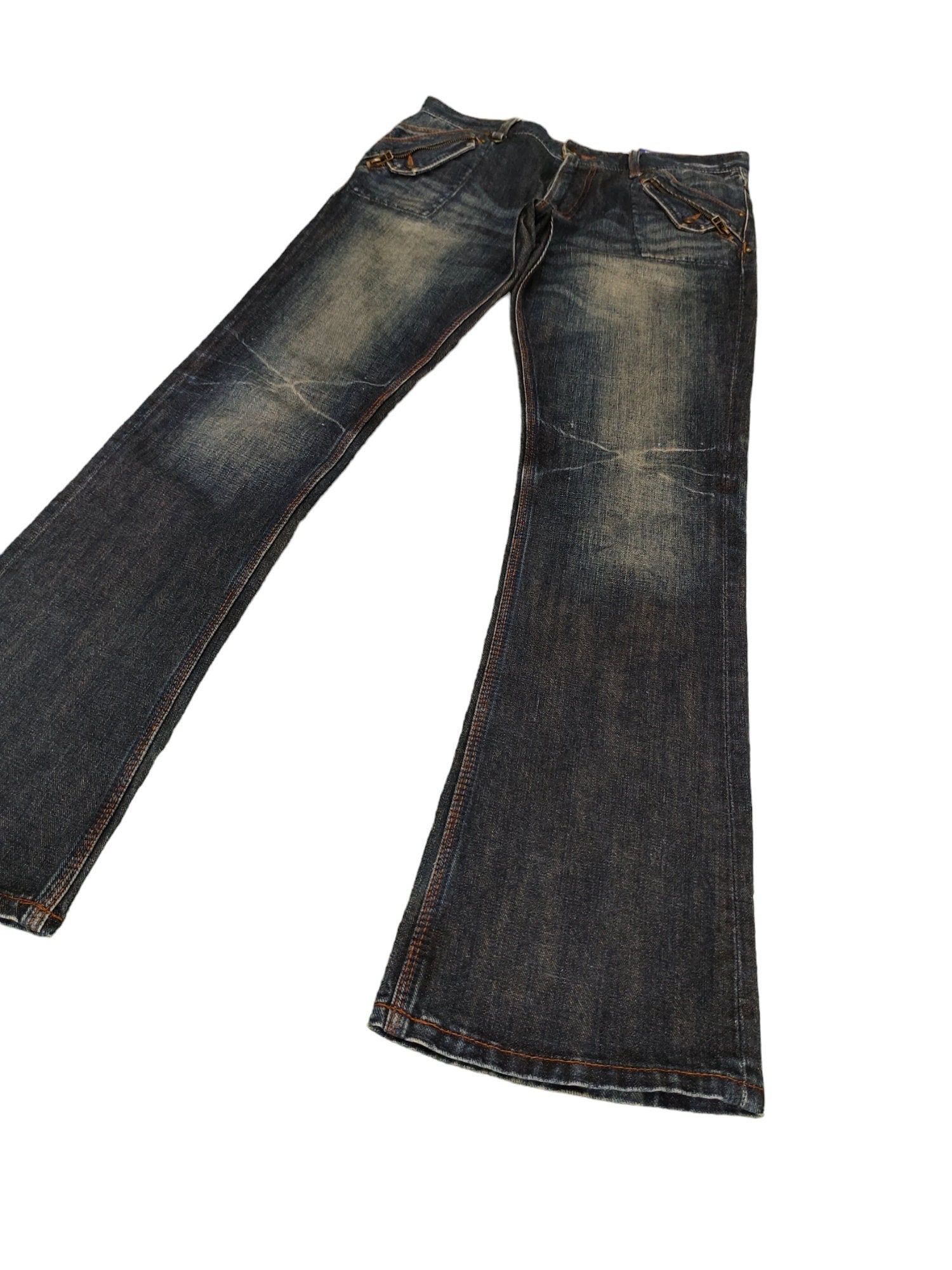 パンツ 00s semanticdesign flare damage denim L SEMANTIC DESIGN FLARED MULTI-POCKETED DENIM – glam archive
