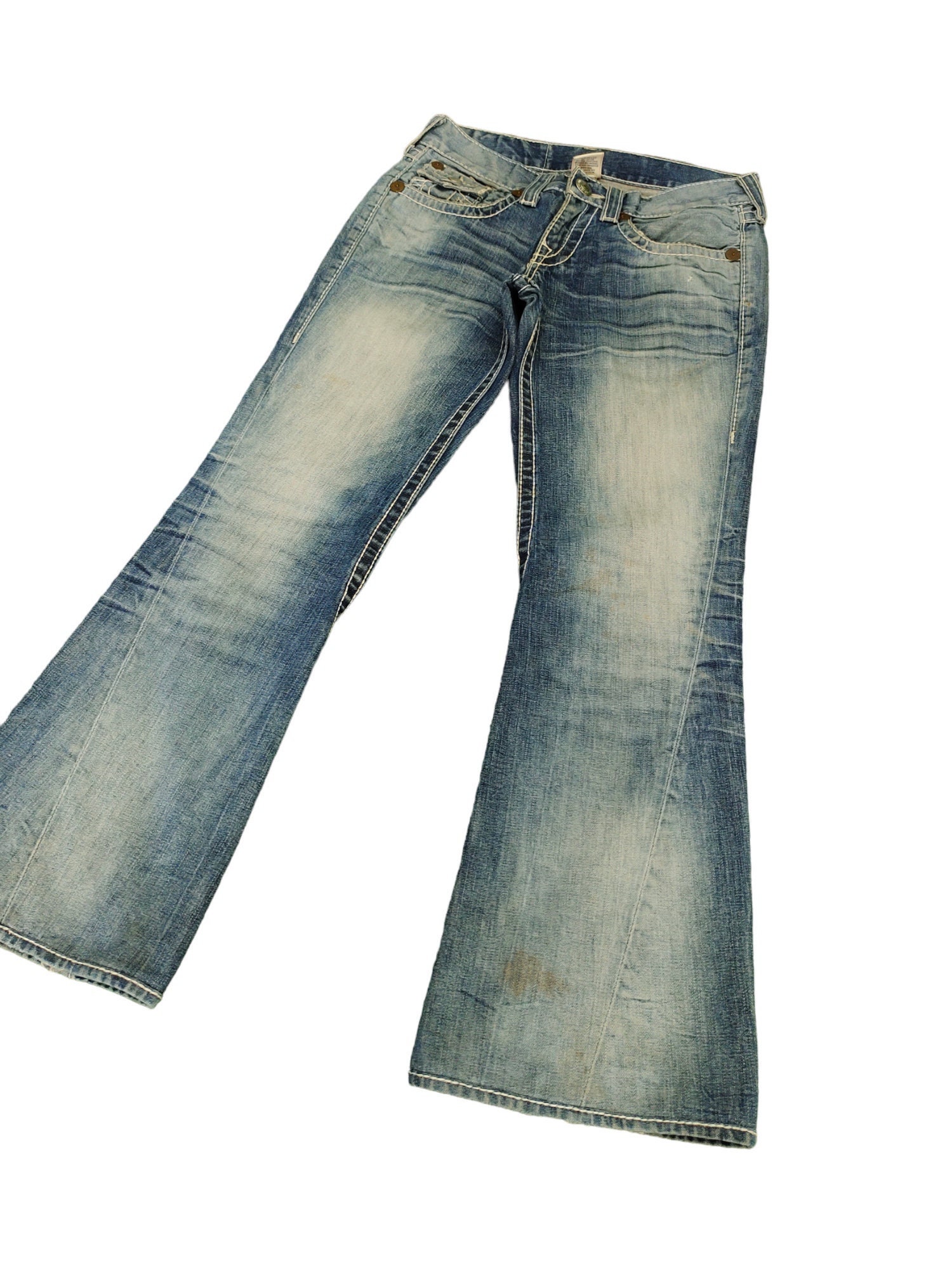 W30x30 Flare Jeans True Religion Joey Big T Distress Faded W30x30 Flare Jeans True Religion Joey Big T Distress Faded