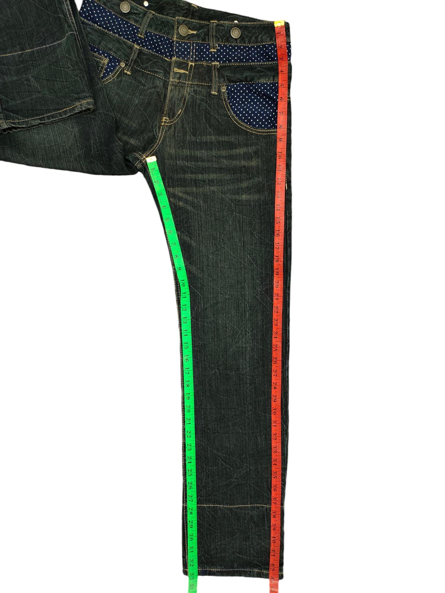 Japanese Brand Double Waist Jeans Ppfm Undercover Style Y2k Japanese Brand Double Waist Jeans Ppfm Undercover Style Y2k