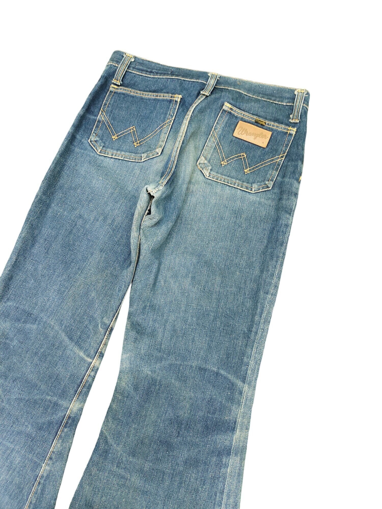W30x26.5 Flare Jeans 80s 90s Wrangler Denim Boot Cut Bell Bottom 