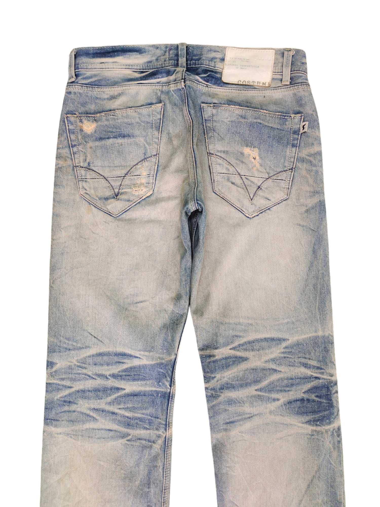 パンツ hard faded clawmark denim AVH Custom Clawmark Distressed Jeans - Faded Denim, Waist 32 - Etsy UK